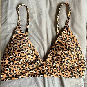 Aerie Leopard Triangle Bikini Top